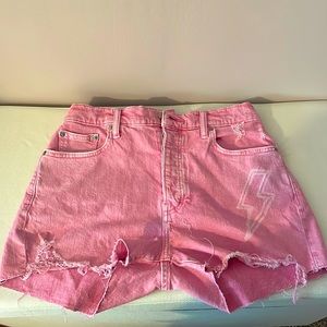 Size 6 high rise AC DC pink shorts from Lucky. Never worn and still have tags.